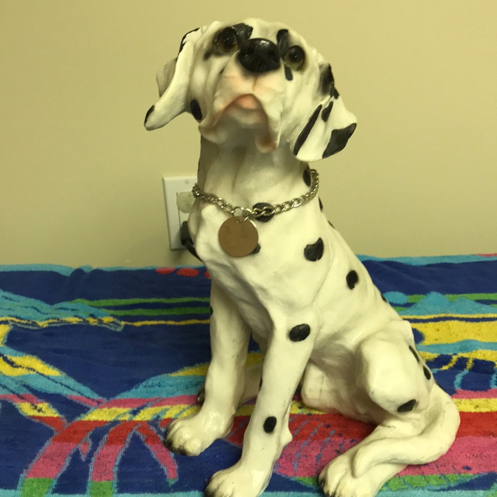 White & Black Dalmatian Dog Figurine Home Accent